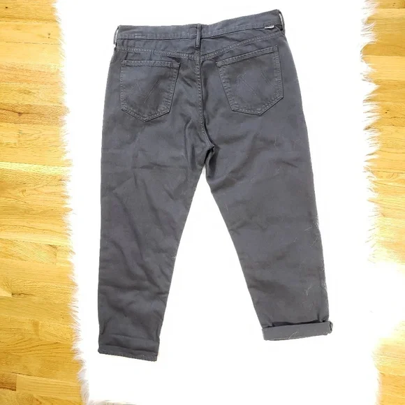 NWT MOTHER The Dropout Black Crop (32)
